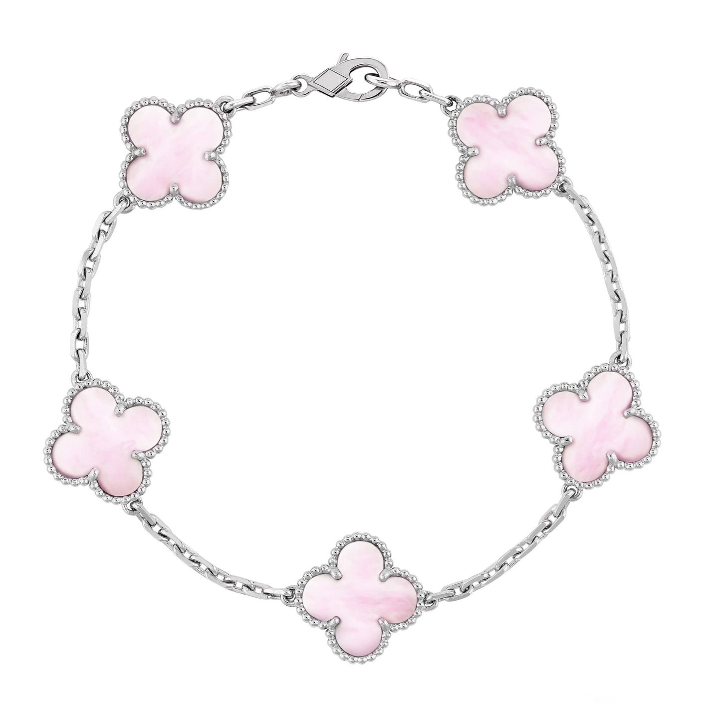 Silberrosa | Klavertje Vier Armband