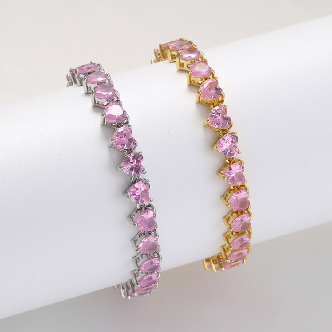 TENNISARMBAND MET ROZE HART