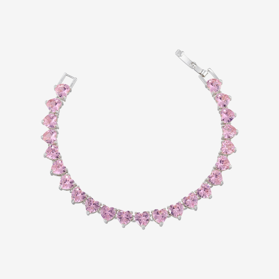 TENNISARMBAND MET ROZE HART