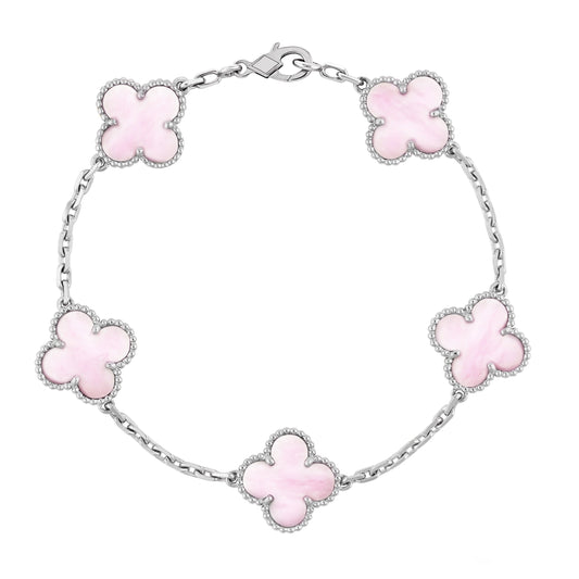 Silberrosa | Klavertje Vier Armband