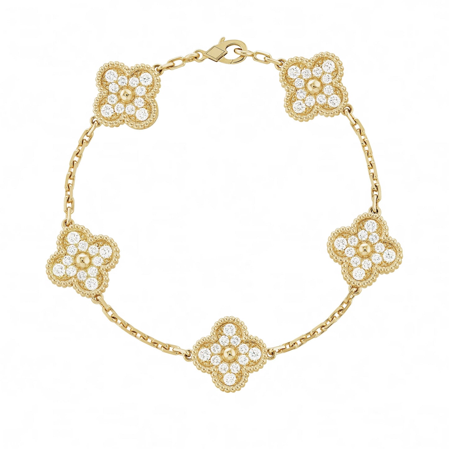 Gouden | Klaverdiamantarmband