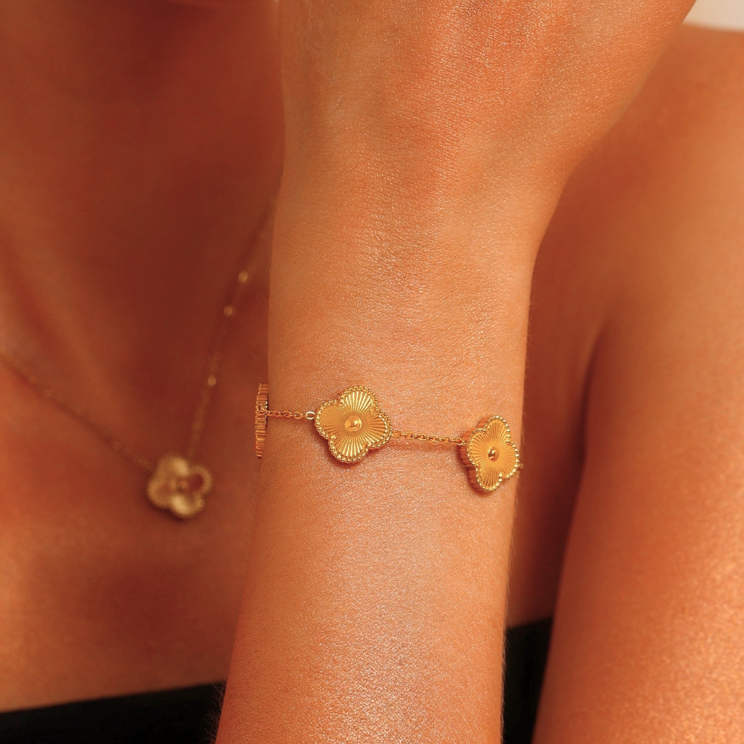 ARMBAND FYRKLÖVER GLÜCK GOUDE