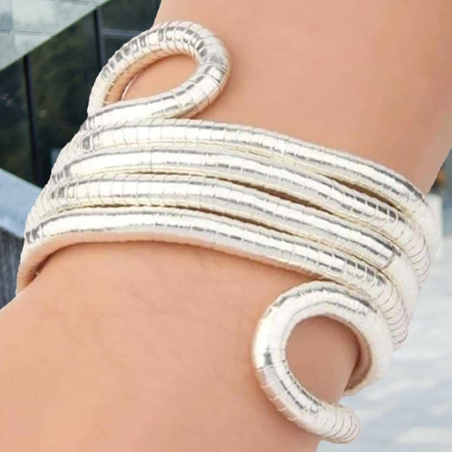 FLEXIBELE ZILVEREN SLANGENKETTING