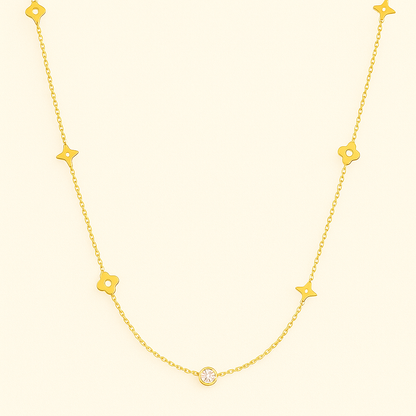 CARRIE Gouden Klaver Ketting