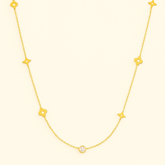 CARRIE Gouden Klaver Ketting