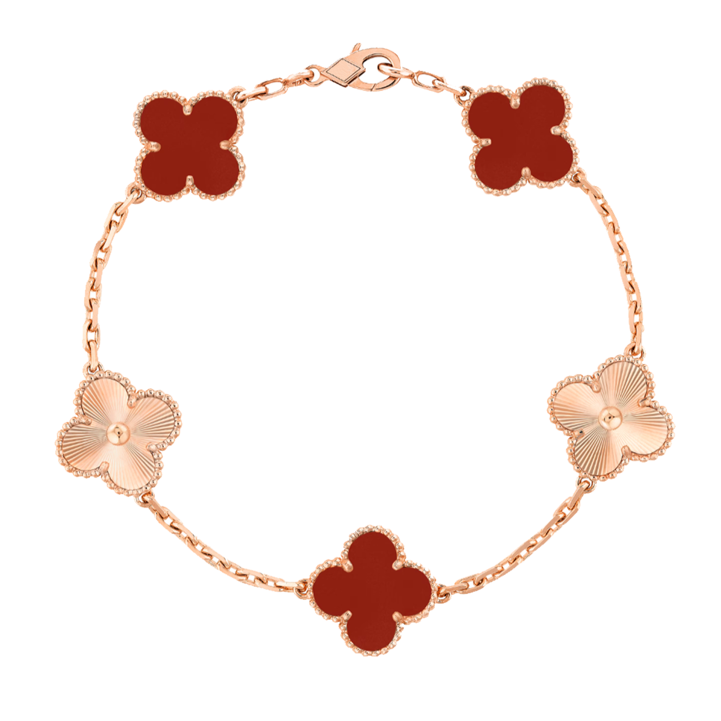 Amber Armband - Roségoud / Rode Patroon