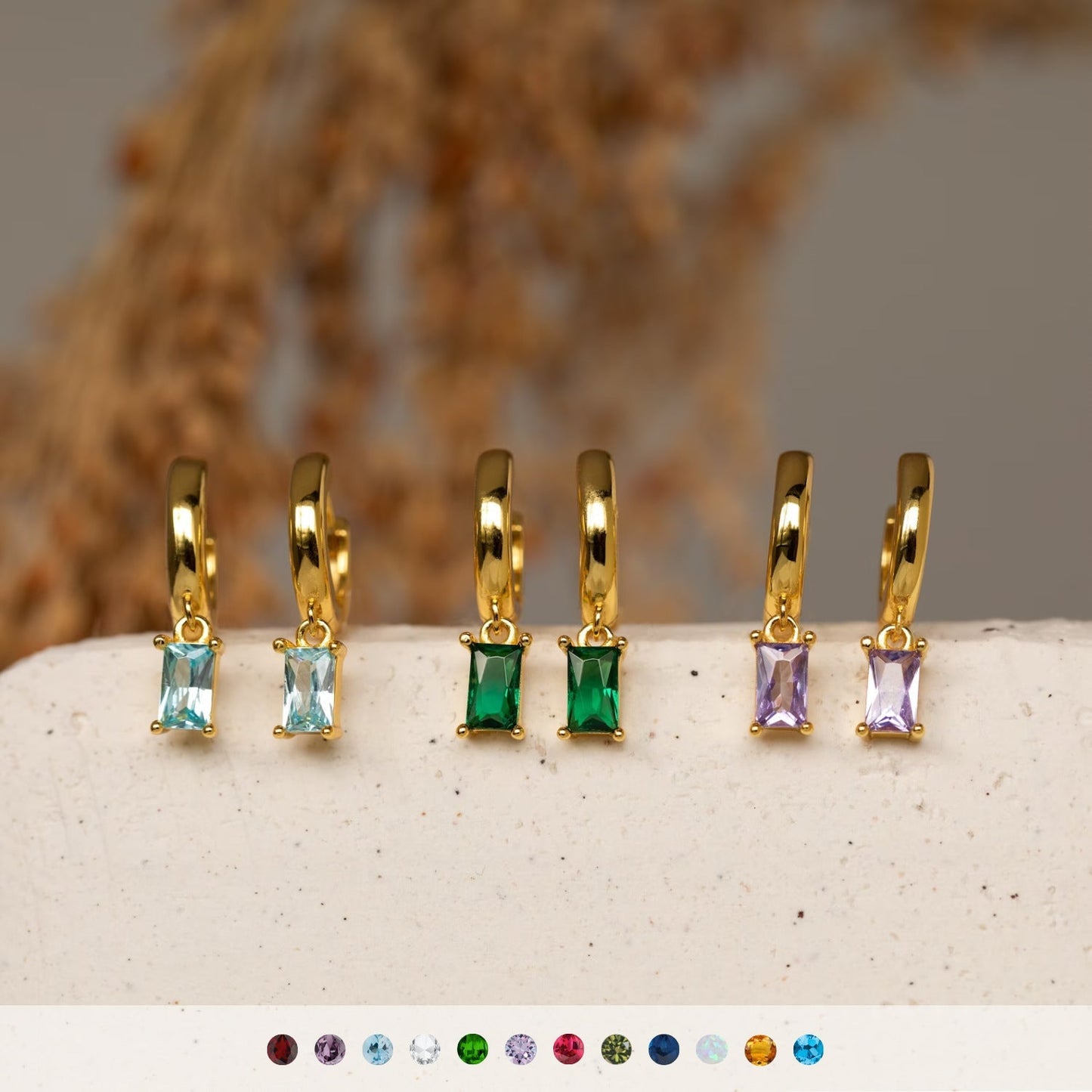BELLA Gouden Birthstone Hoops