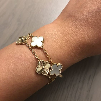 ARMBAND FYRKLÖVER GLÜCK WIT