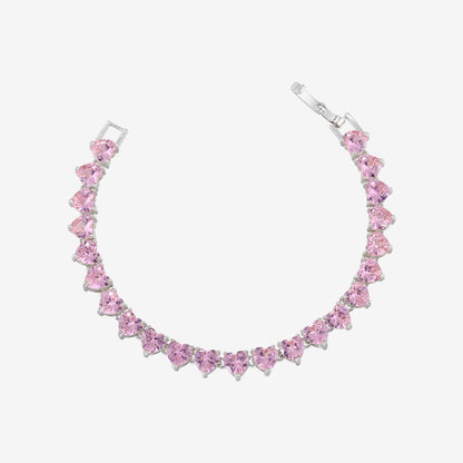 TENNISARMBAND MET ROZE HART