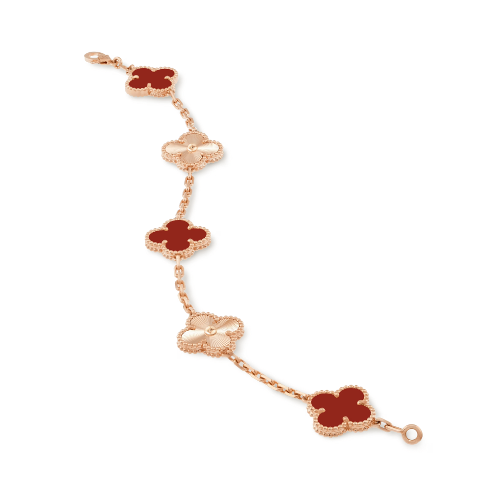 Amber Armband - Roségoud / Rode Patroon